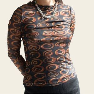 Find Me Now NOVA TOP sheer turtleneck